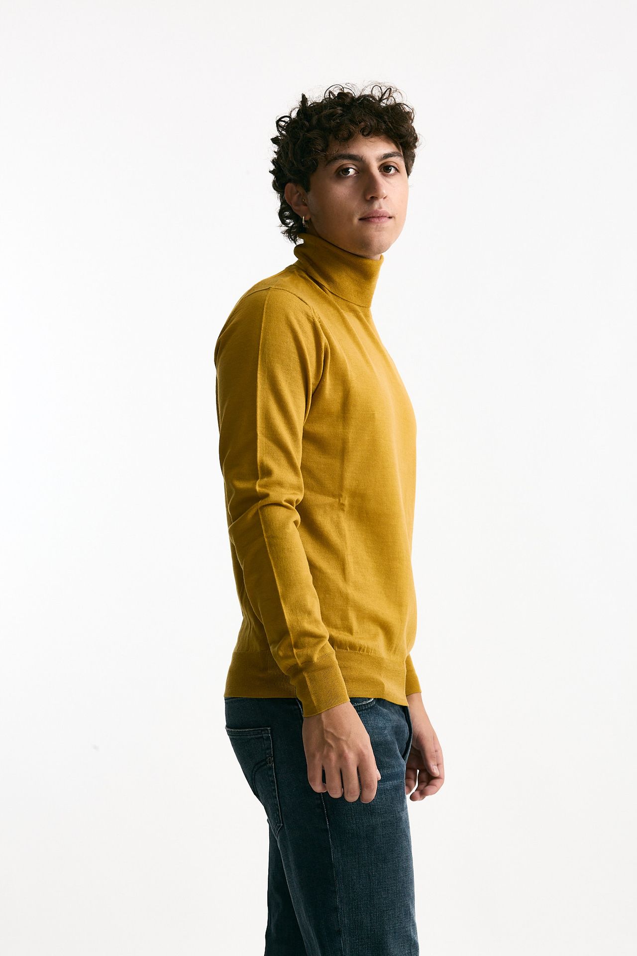 Dolcevita in lana rasata senape men Hosio - 3