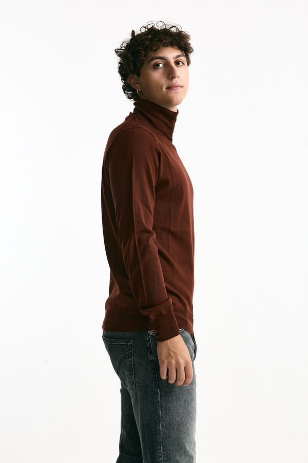 Dolcevita in lana rasata mattone men Hosio