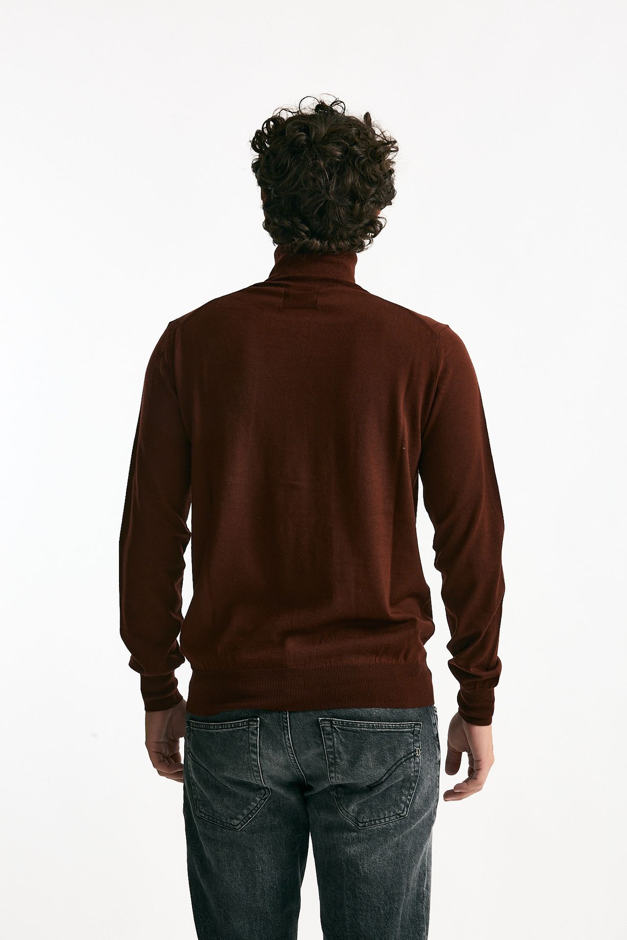 Dolcevita in lana rasata mattone men Hosio - 3