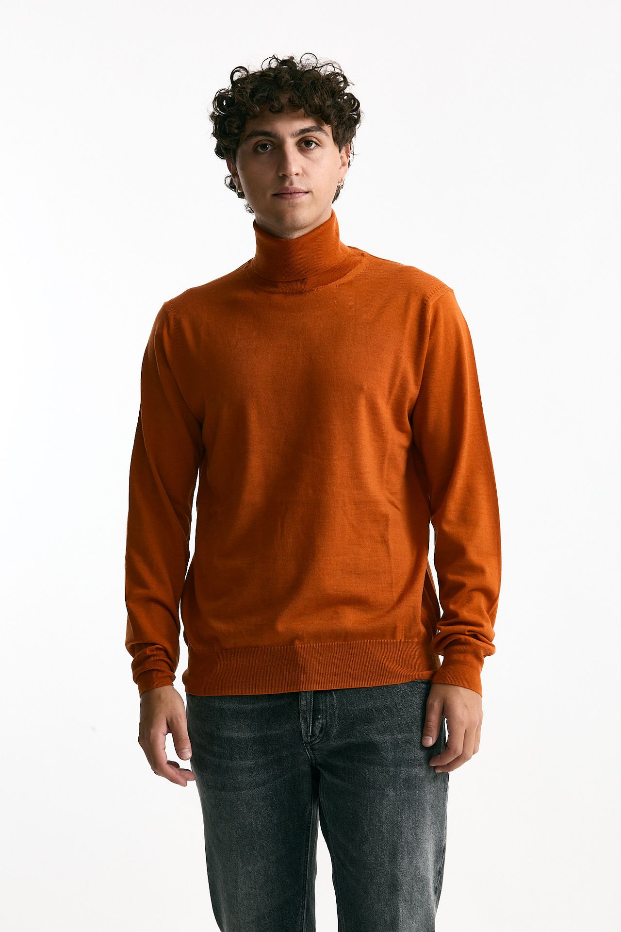 Dolcevita in lana rasata arancio men Hosio - 1