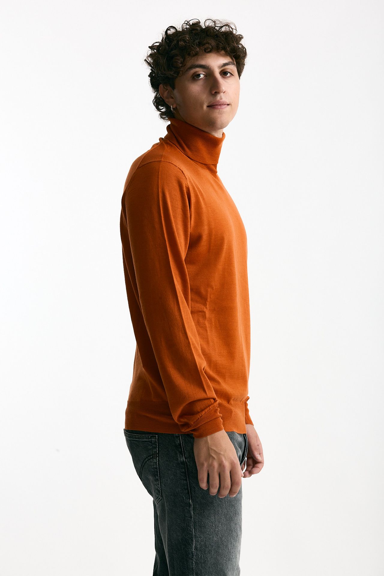 Dolcevita in lana rasata arancio men Hosio - 2