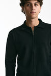 Maglia in lana nero Full zip men Hosio - 5