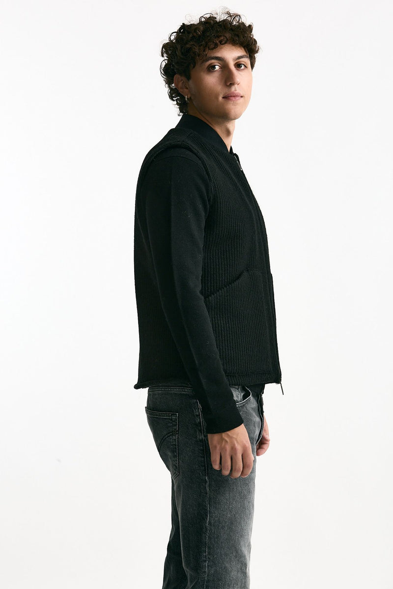 Gilet full zip nero men Hosio - 2