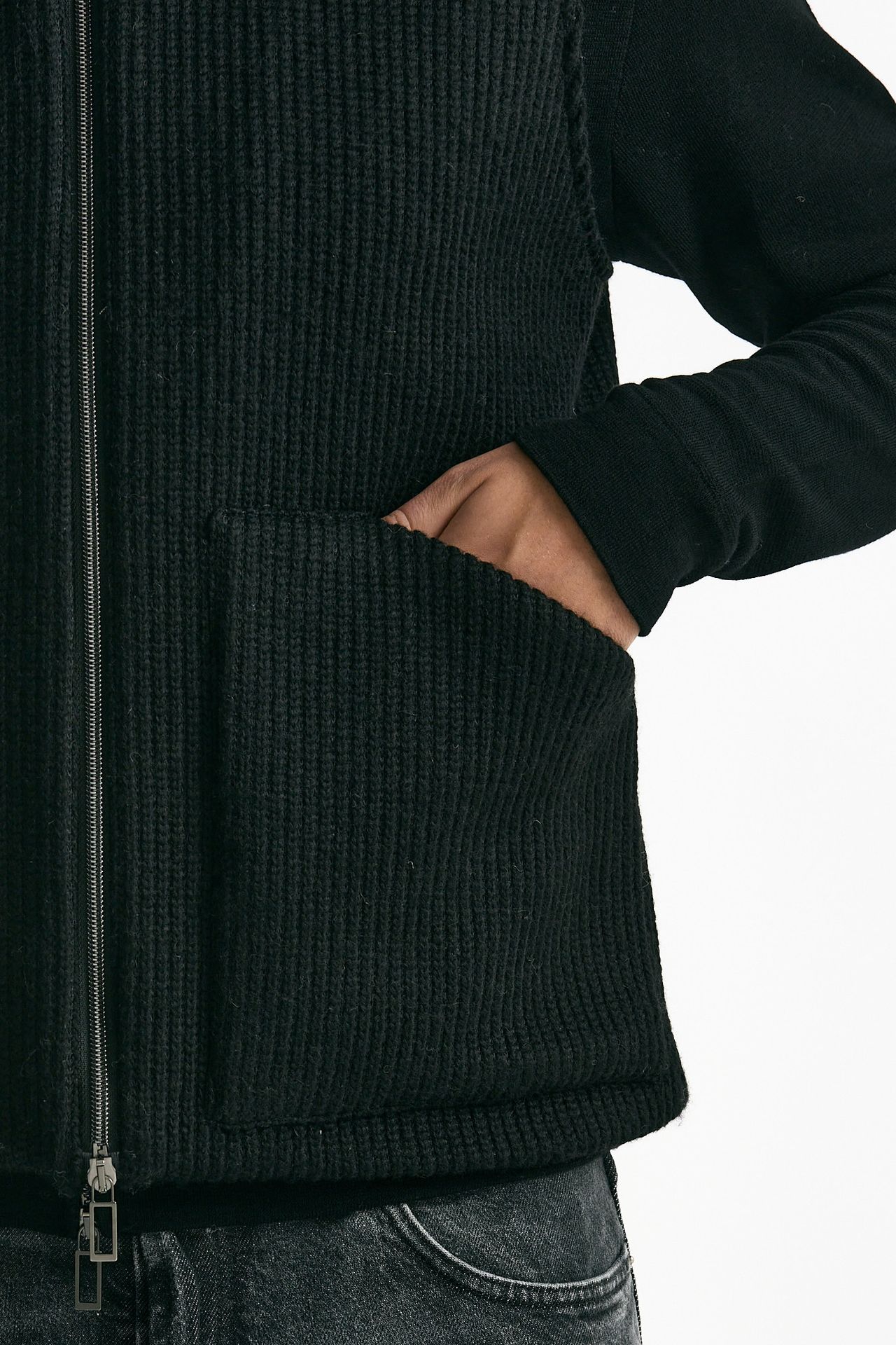 Gilet full zip nero men Hosio - 5