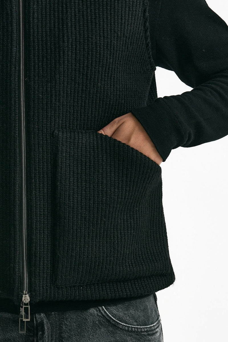 Gilet full zip nero men Hosio - 5