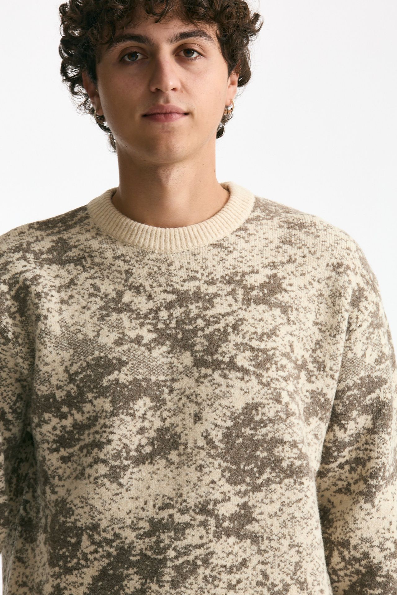 Maglia lana poliammide e viscosa fantasia men Hosio - 5