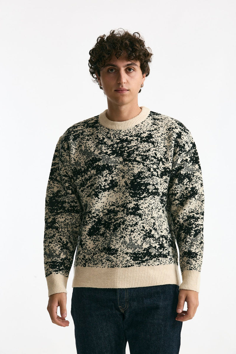 Maglia misto lana fantasia nero men Hosio - 2