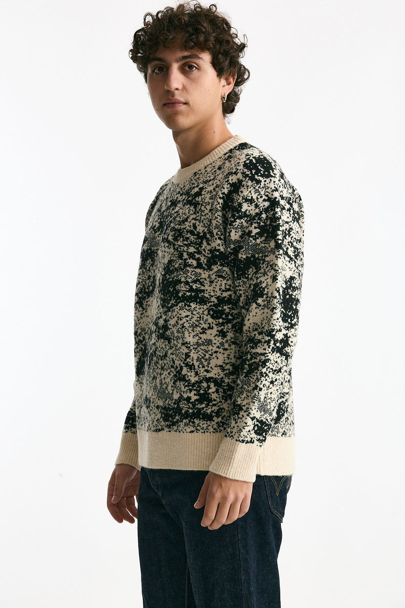 Maglia misto lana fantasia nero men Hosio - 1