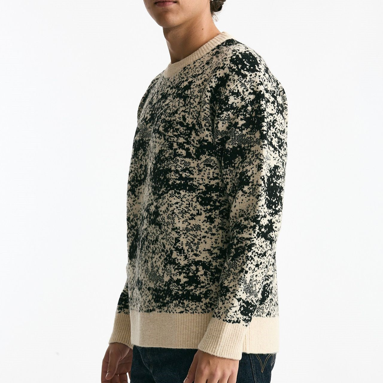 Maglia misto lana fantasia nero men Hosio - 6