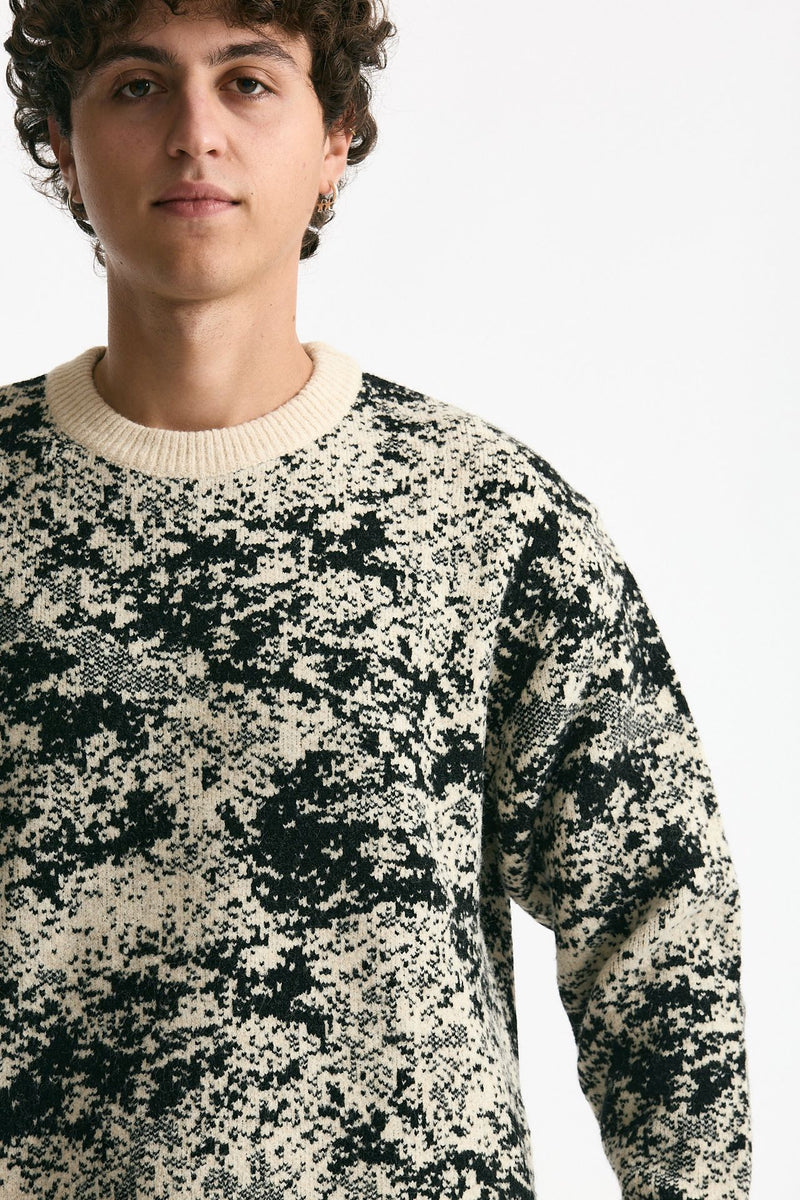 Maglia misto lana fantasia nero men Hosio - 5