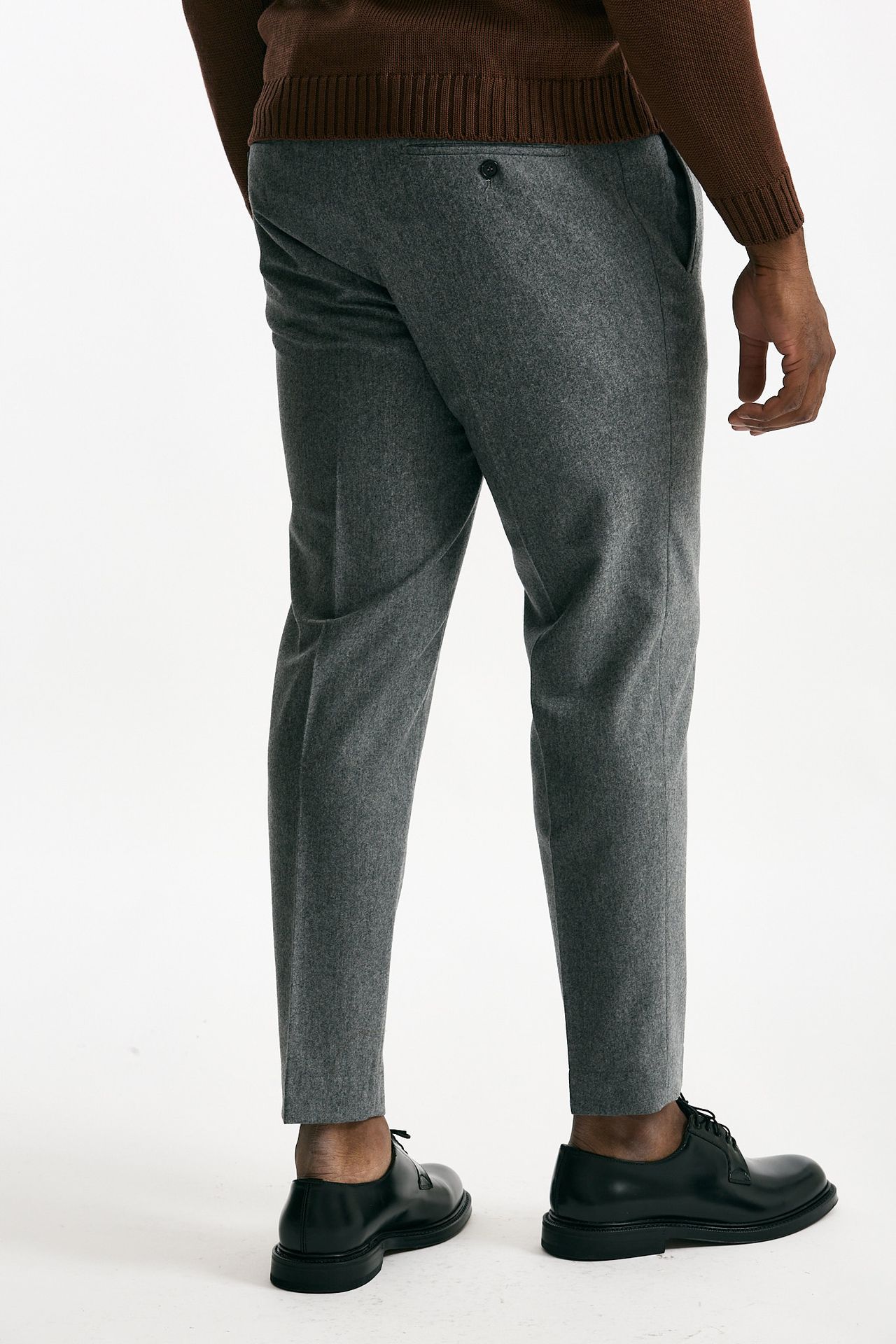 Pantalone in flanella di lana grigio men Incotex - 4