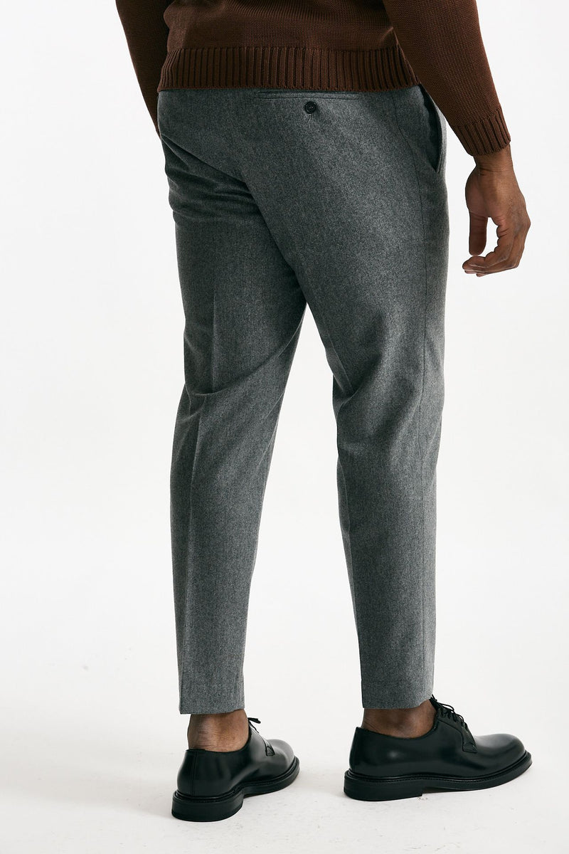 Pantalone in flanella di lana grigio men Incotex - 4