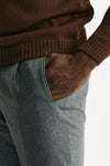 Pantalone in flanella di lana grigio men Incotex - 6