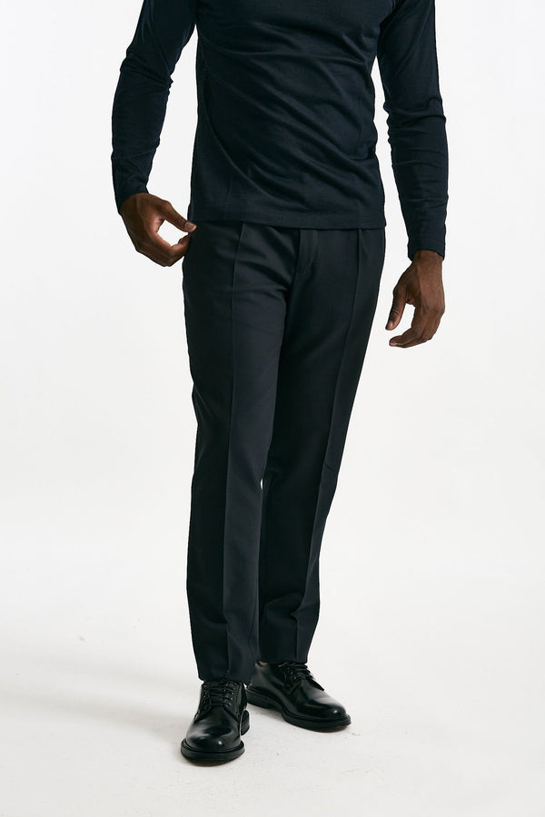 Pantalone in lana stretch blu men Incotex