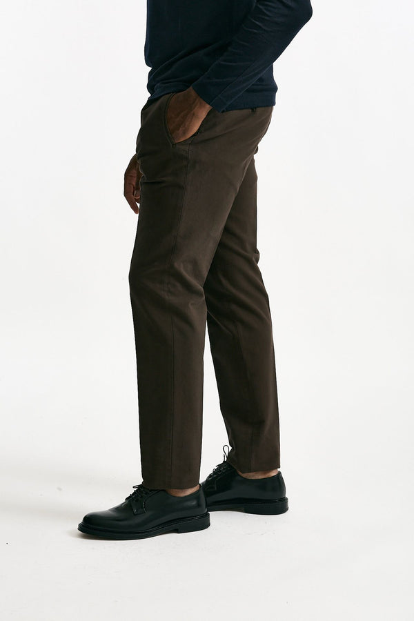 Pantalone in cotone stretch marrone men Incotex