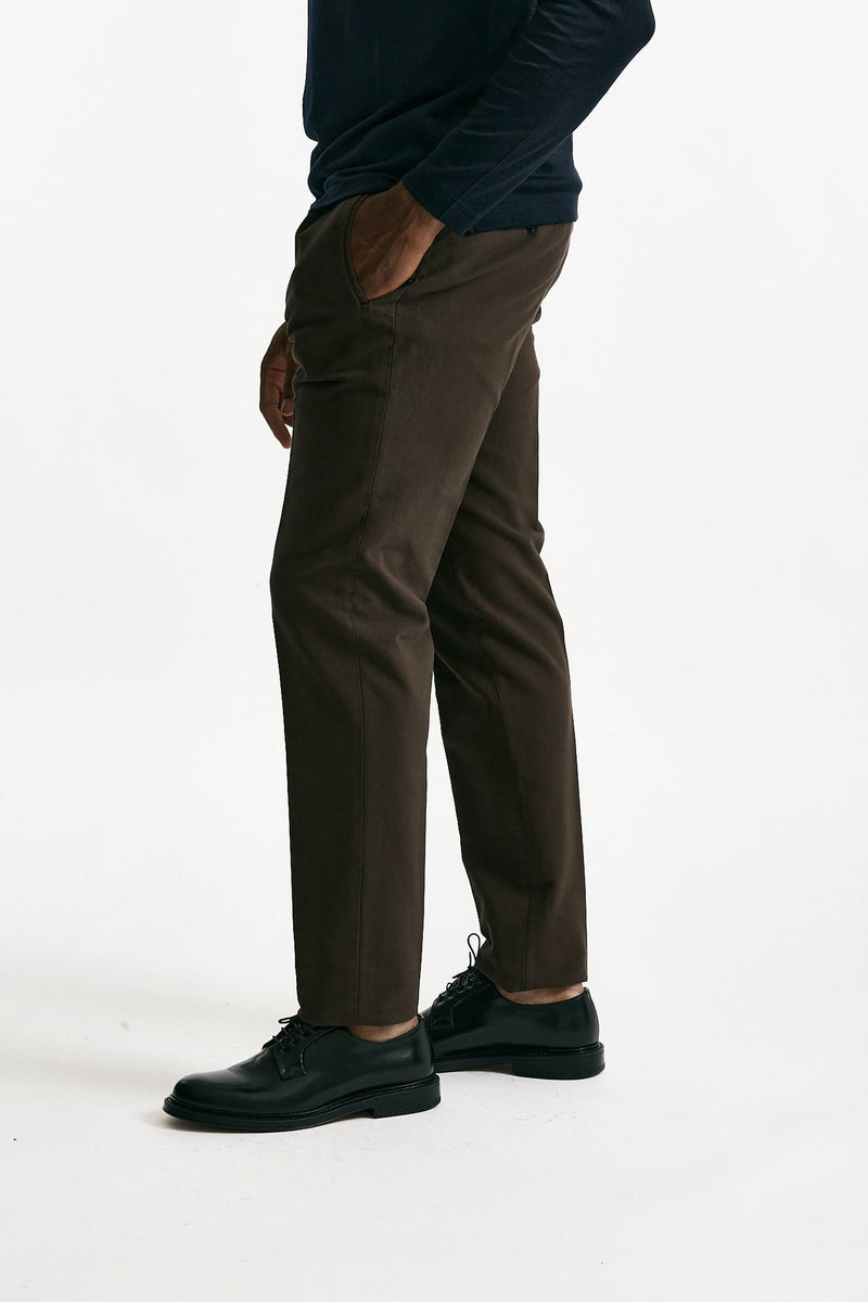 Pantalone in cotone stretch marrone men Incotex - 1