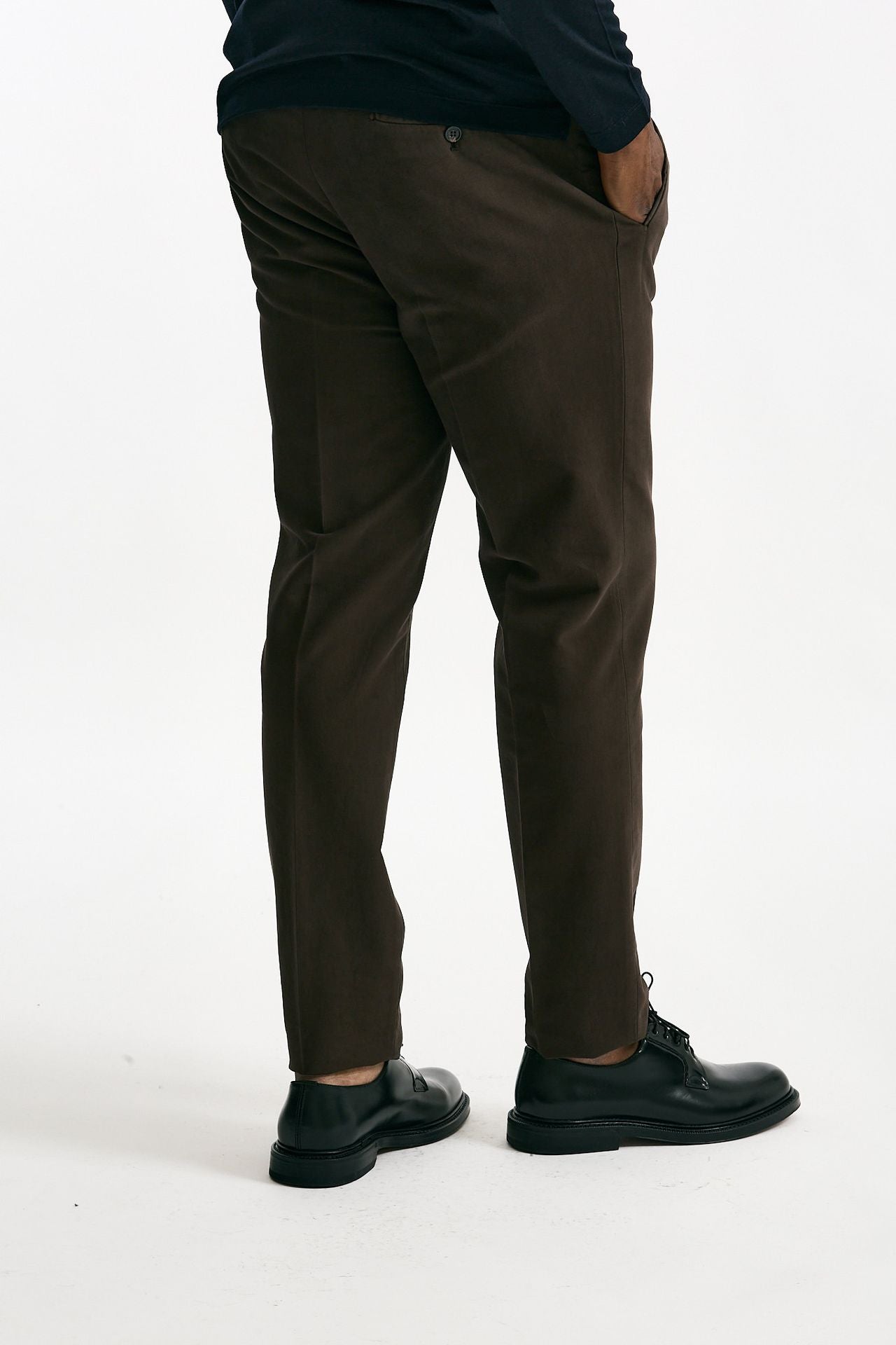 Pantalone in cotone stretch marrone men Incotex - 3