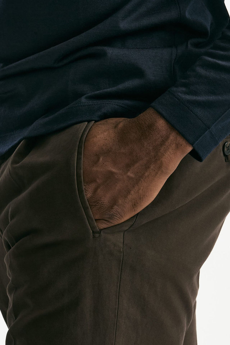 Pantalone in cotone stretch marrone men Incotex - 6