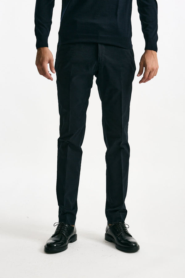 Pantalone in cotone stretch blu men Incotex