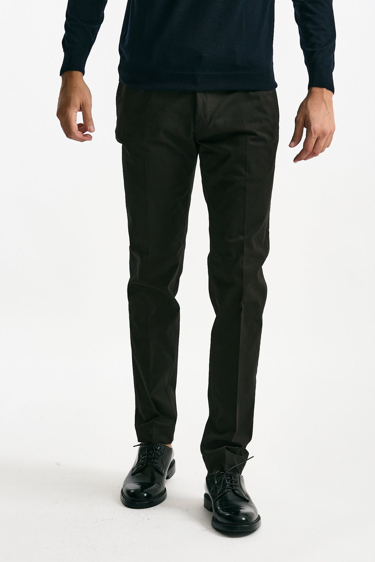 Pantalone in cotone stretch marrone men Incotex - 1