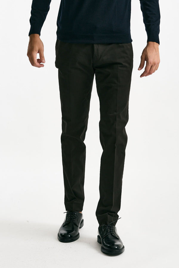 Pantalone in cotone stretch marrone men Incotex