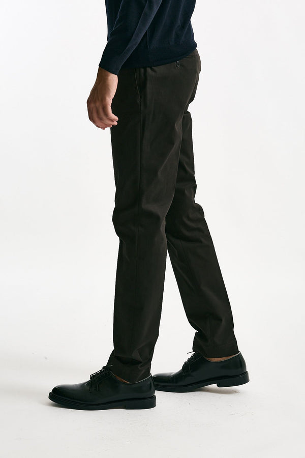 Pantalone in cotone stretch marrone men Incotex