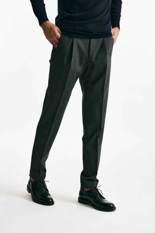 Pantalone in lana stretch grigio men Incotex