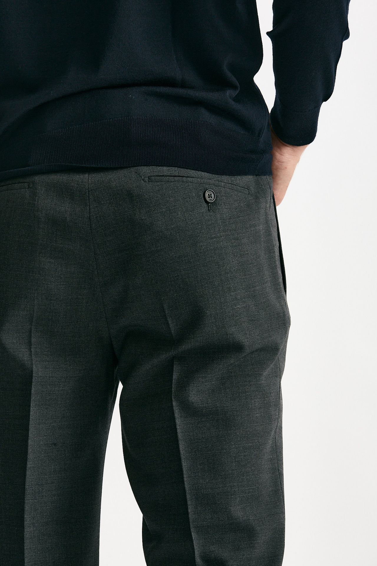 Pantalone in lana stretch grigio men Incotex - 7