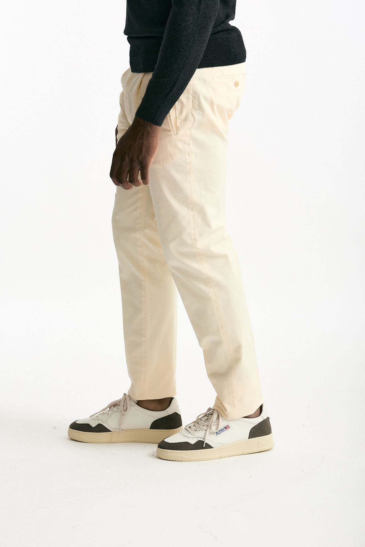 Pantalone in cotone stretch panna men Incotex - 1