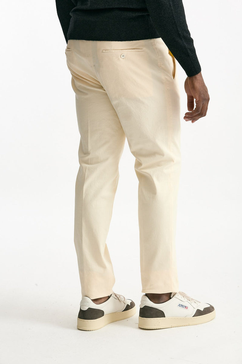 Pantalone in cotone stretch panna men Incotex - 3