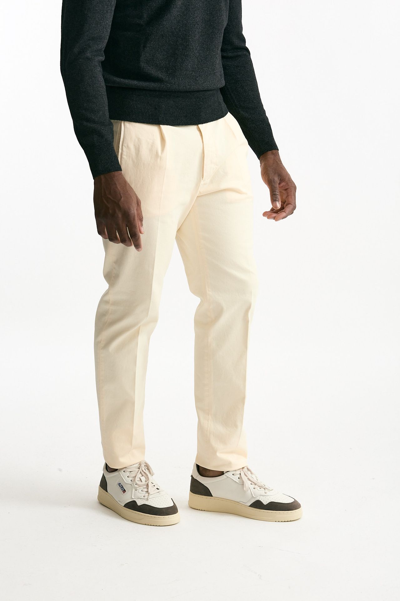 Pantalone in cotone stretch panna men Incotex - 4