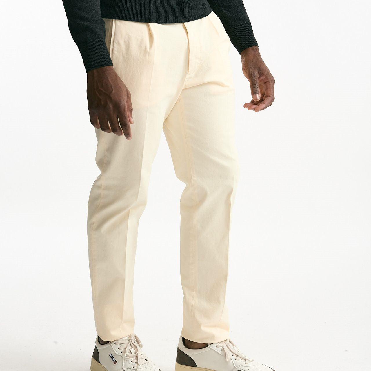 Pantalone in cotone stretch panna men Incotex - 8