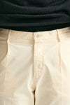 Pantalone in cotone stretch panna men Incotex - 5
