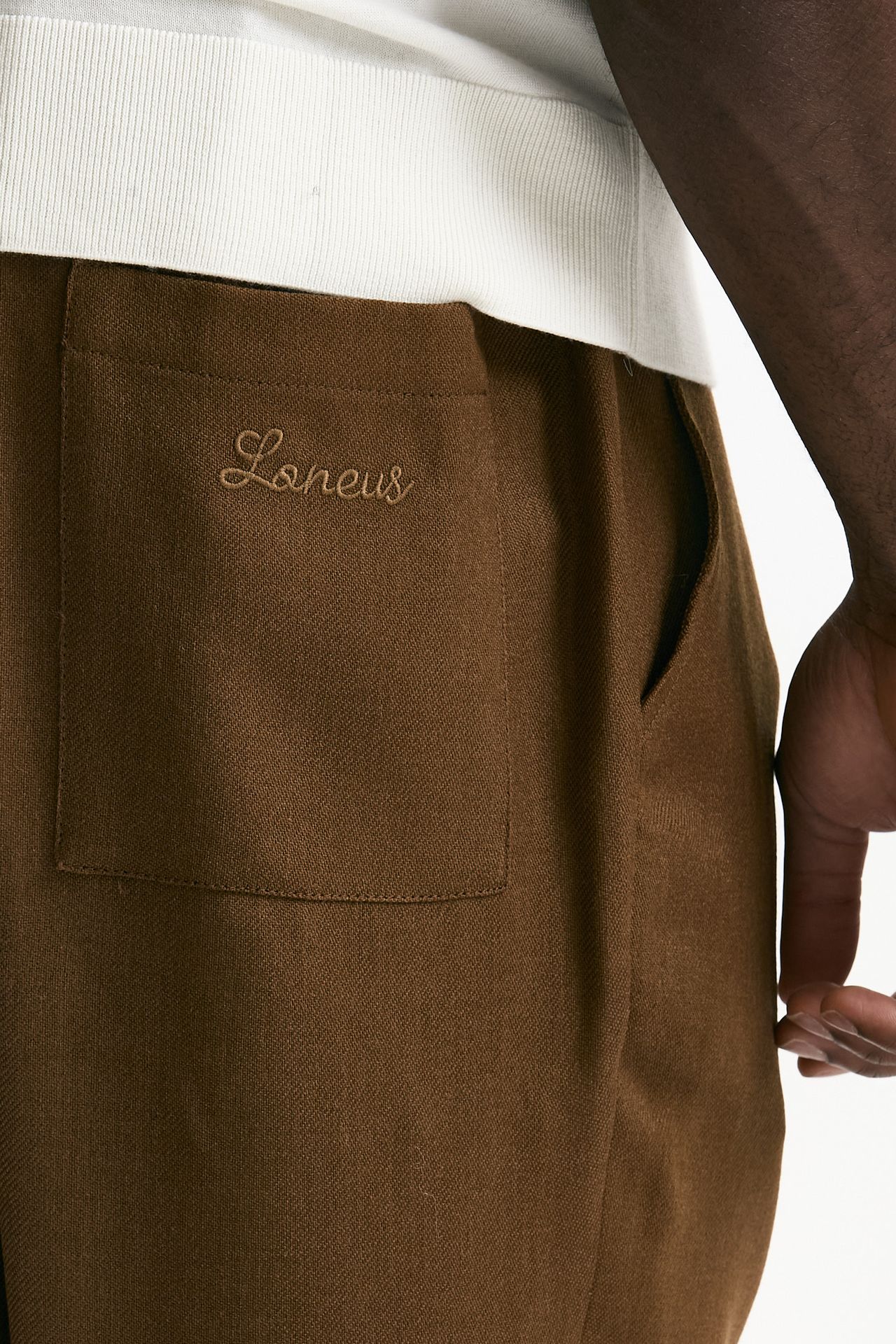 Pantalone in lana ferma cammello men Laneus - 6