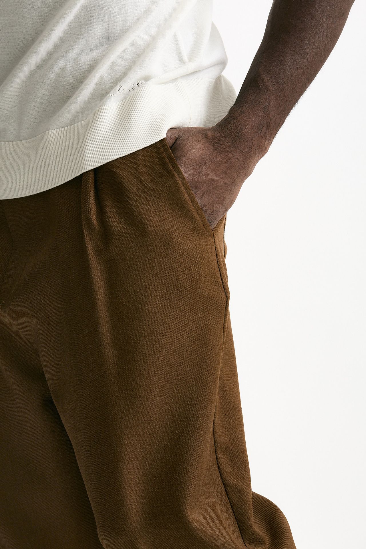Pantalone in lana ferma cammello men Laneus - 5