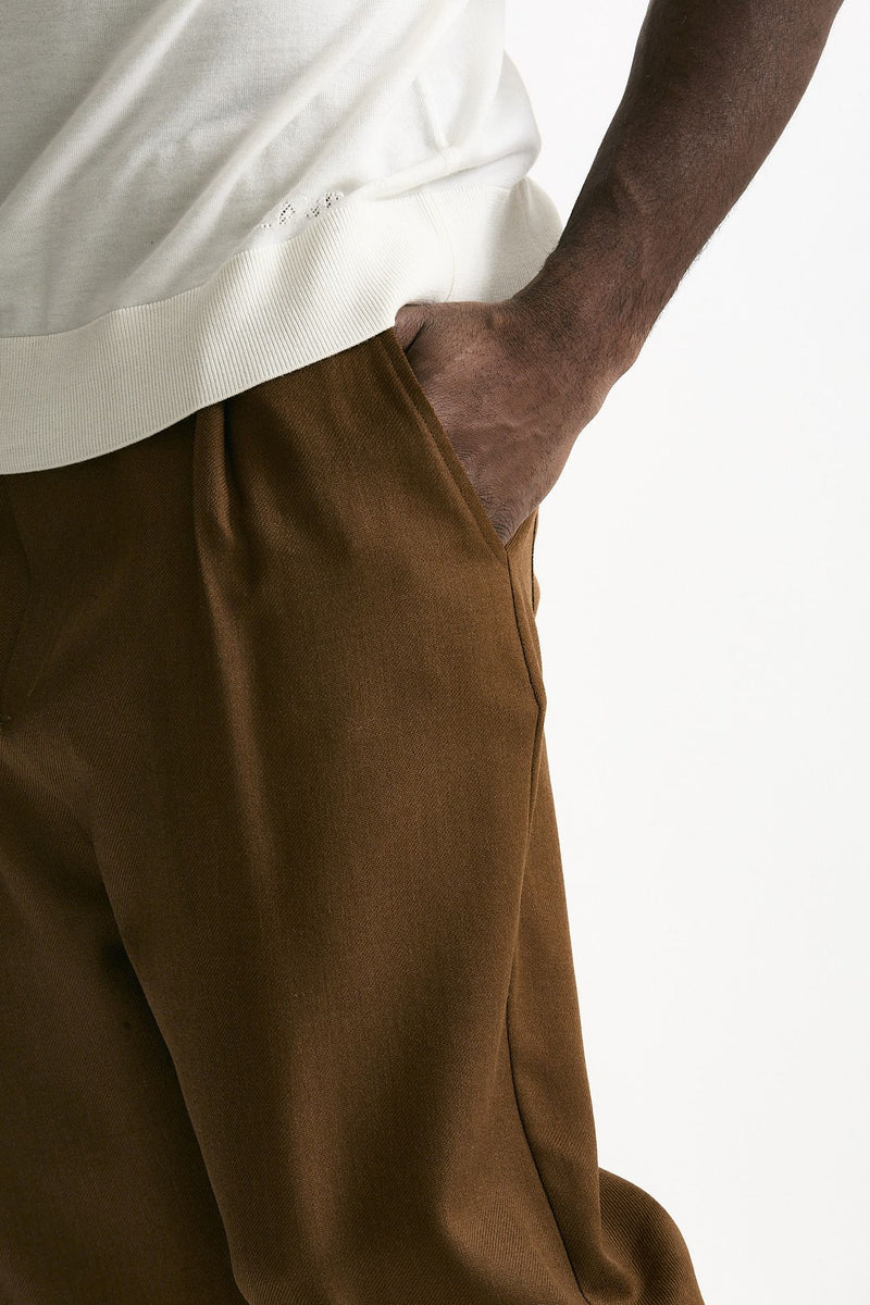 Pantalone in lana ferma cammello men Laneus - 5