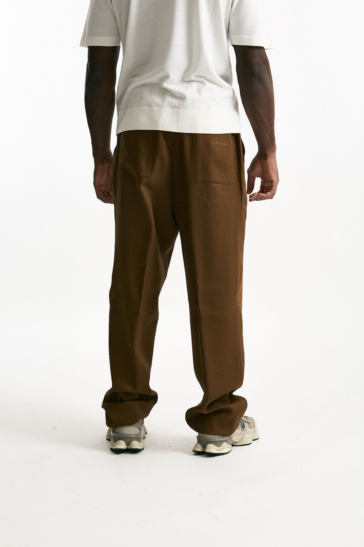 Pantalone in lana ferma cammello men Laneus - 3