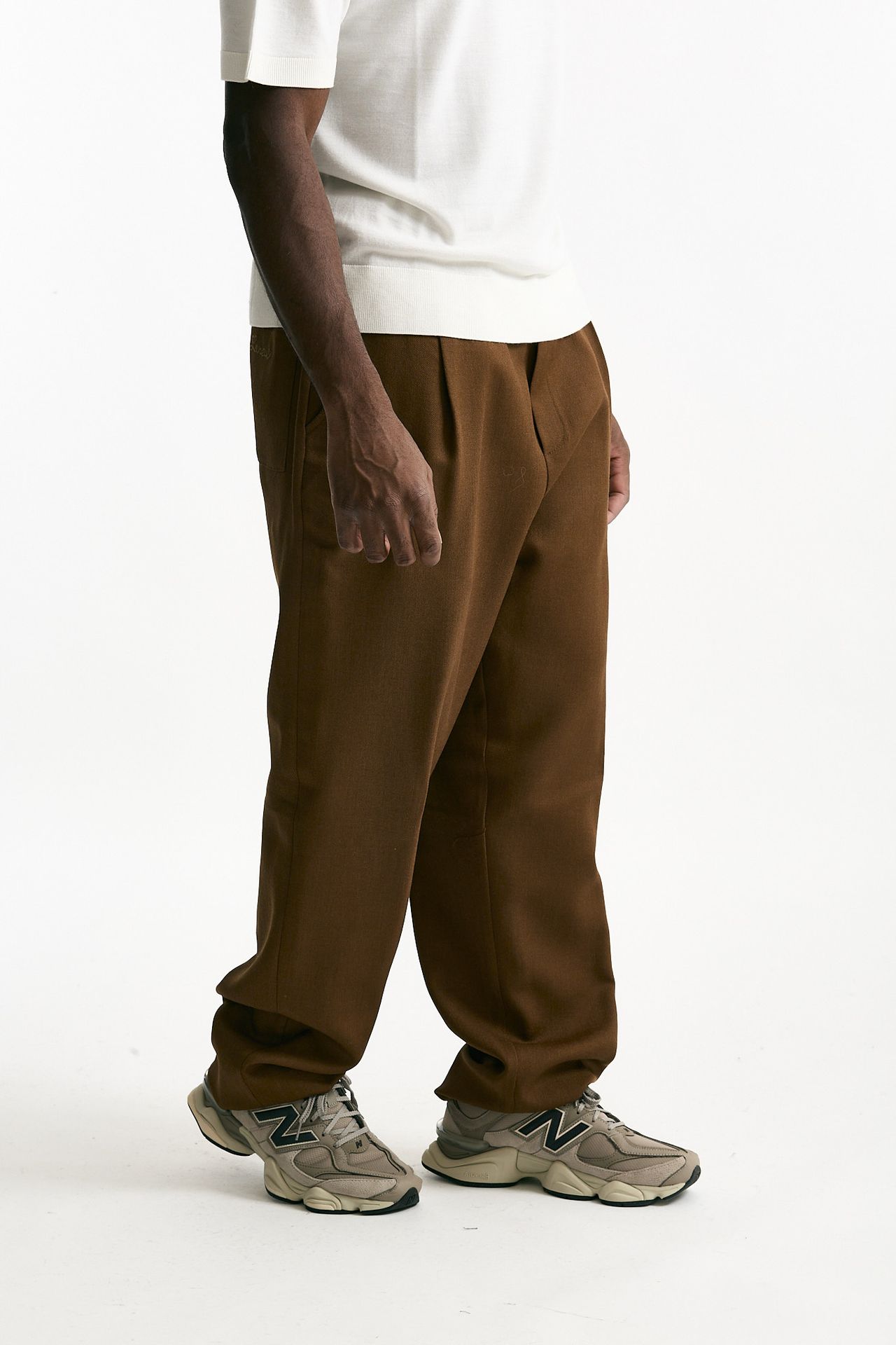 Pantalone in lana ferma cammello men Laneus - 4