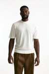 T-shirt lana e cashmere bianco men Laneus - 2