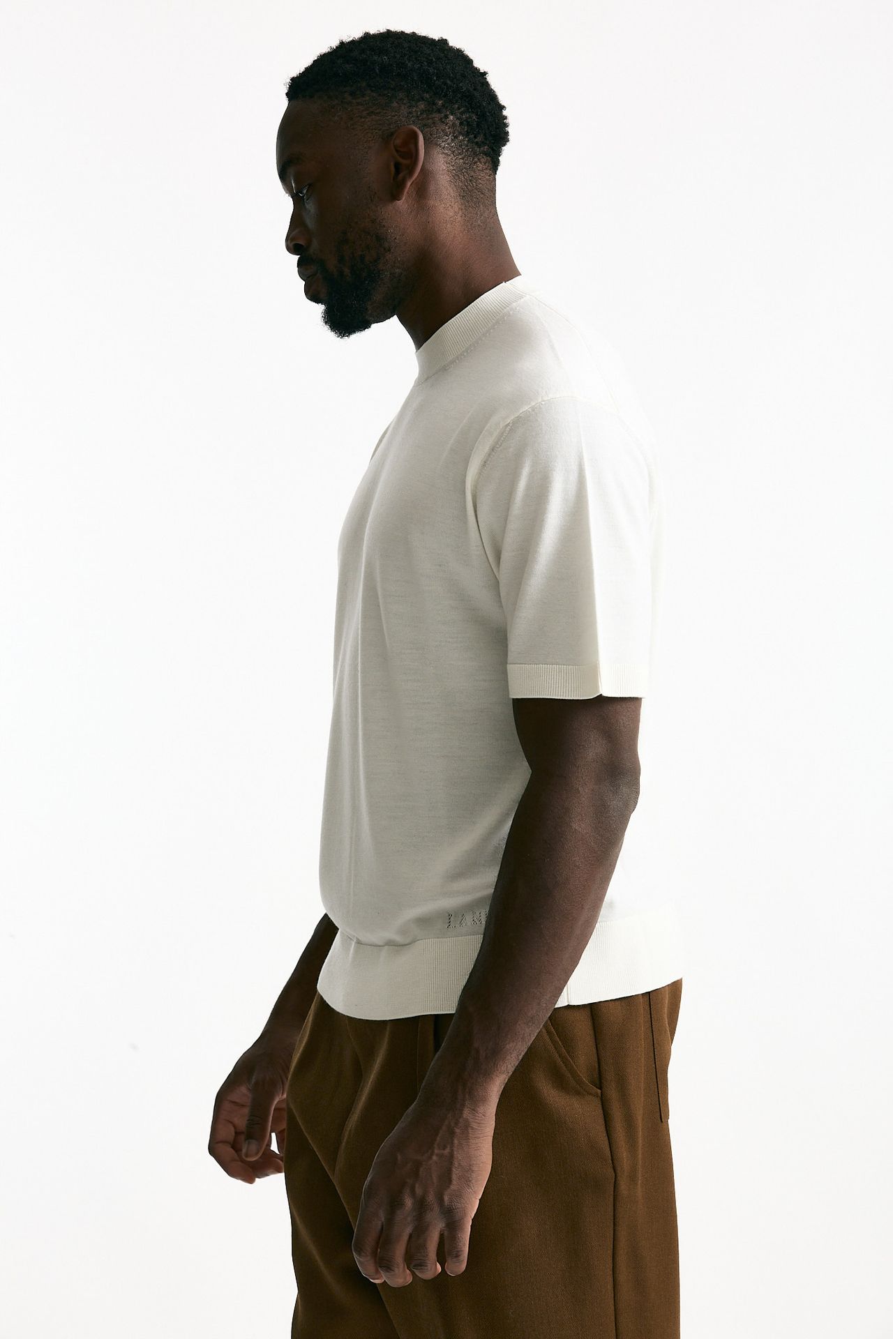 T-shirt lana e cashmere bianco men Laneus - 3