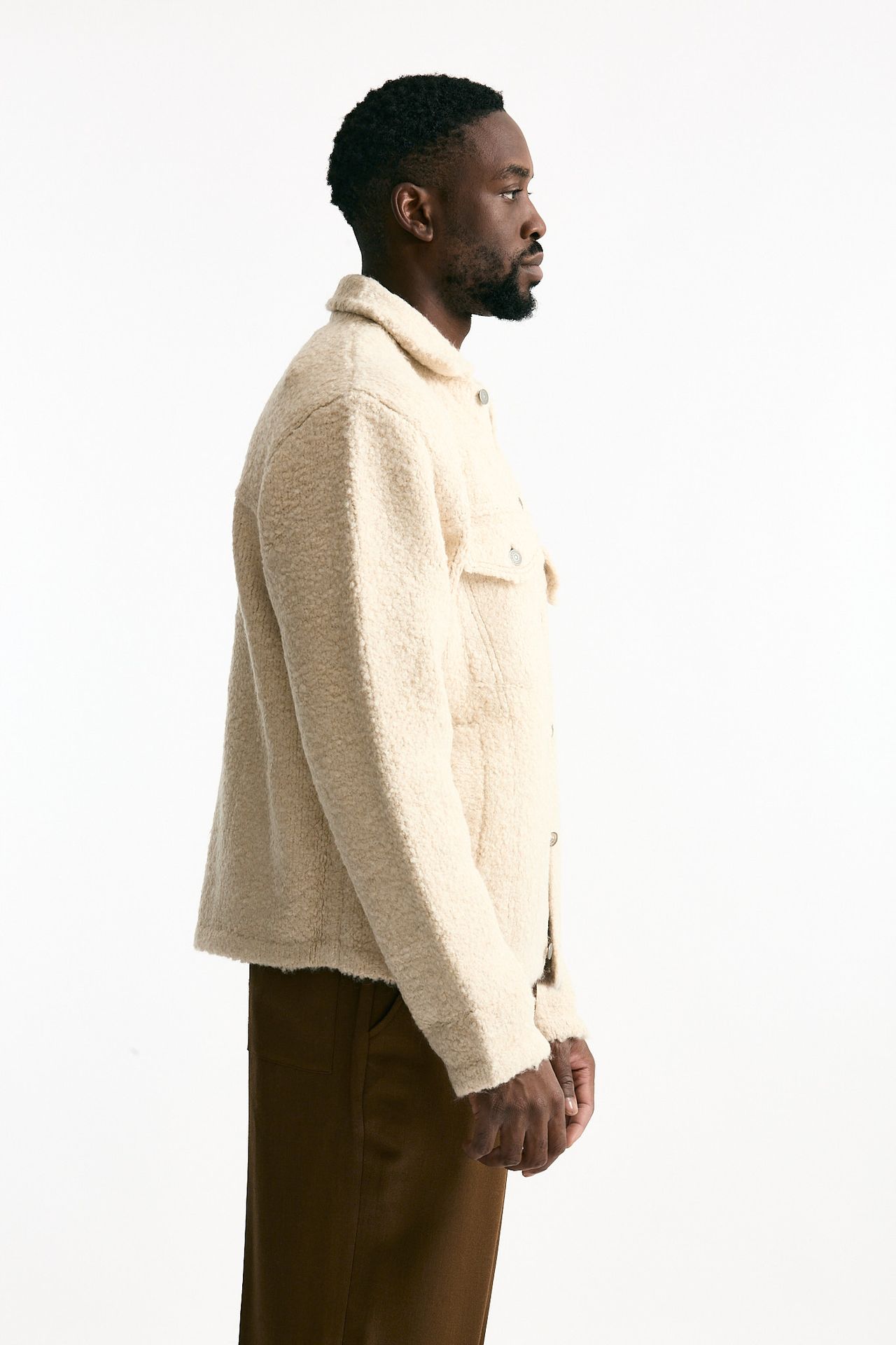 Giubbino lana bouclè panna men Laneus - 4