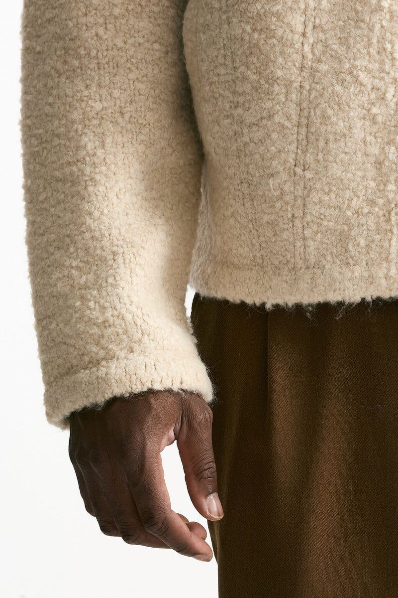 Giubbino lana bouclè panna men Laneus - 7