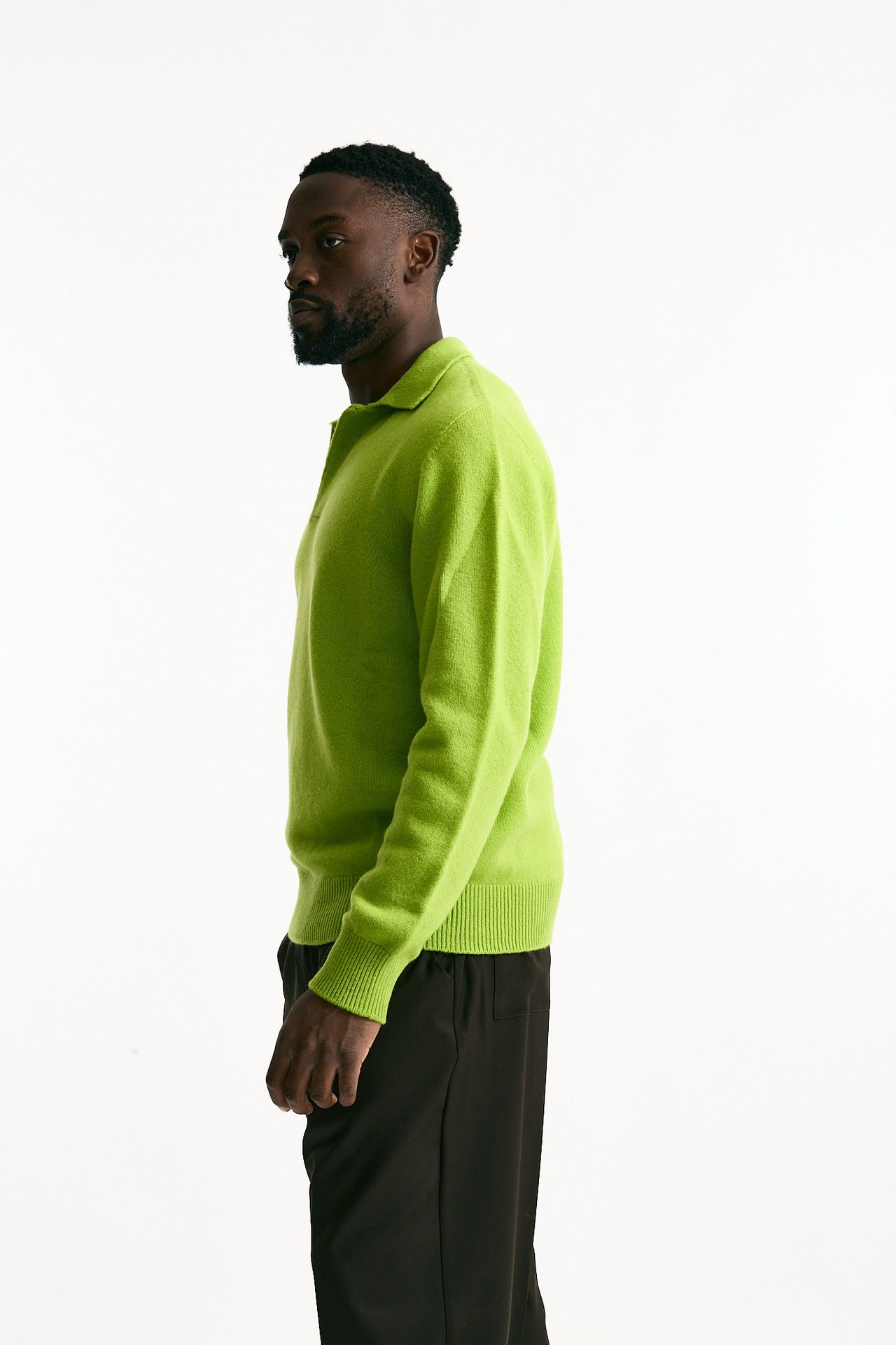 Polo lana e cashmere verde acido men Laneus - 2