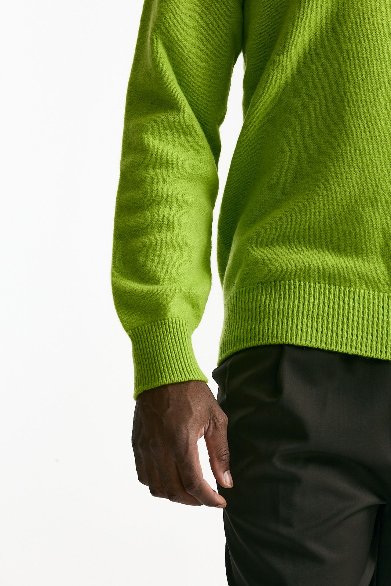 Polo lana e cashmere verde acido men Laneus - 6