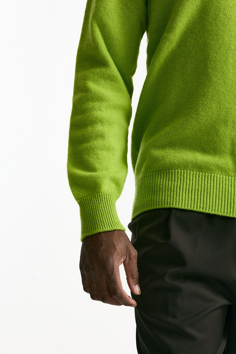 Polo lana e cashmere verde acido men Laneus - 6