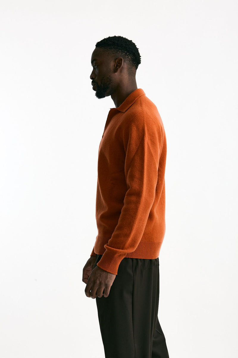 Polo lana e cashmere arancio men Laneus - 2