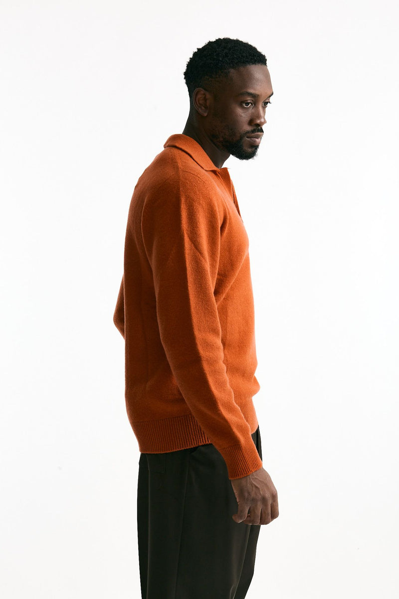 Polo lana e cashmere arancio men Laneus - 4