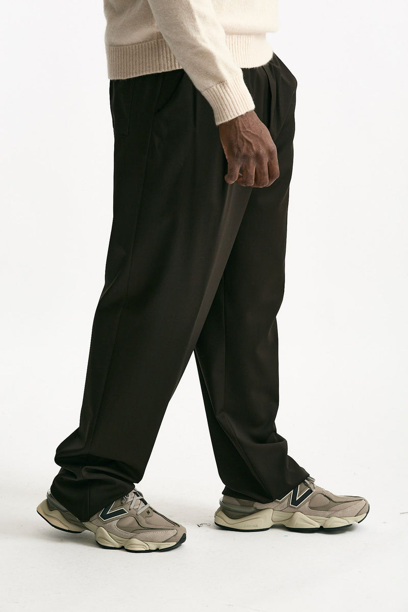Pantalone ampio in lana ferma marrone men Laneus - 3
