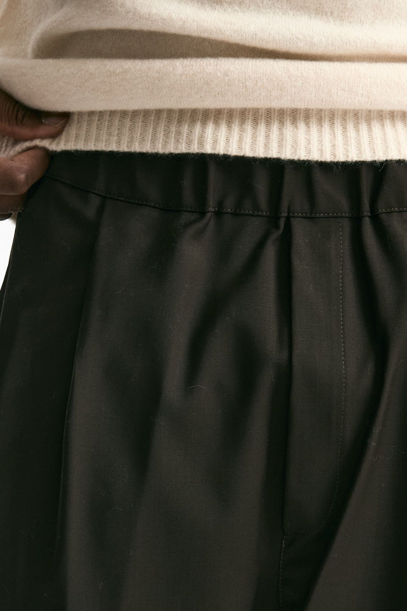 Pantalone ampio in lana ferma marrone men Laneus - 5