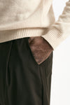 Pantalone ampio in lana ferma marrone men Laneus - 6